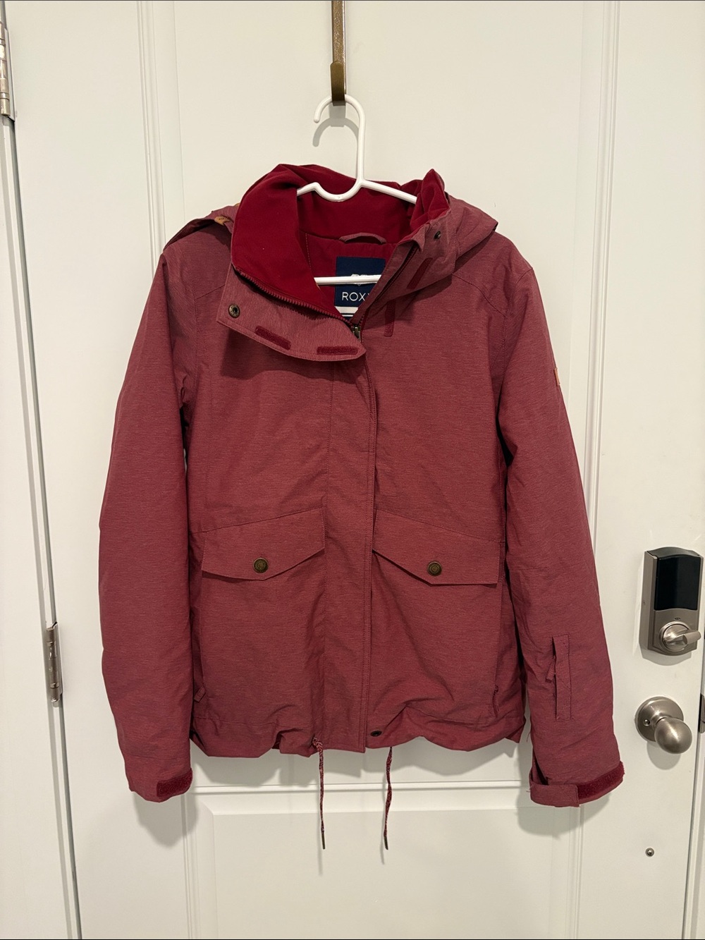 Roxy Girls' Dusty Rose Hooded Puffer Jacket